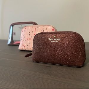 ***NWT*** Kate Spade Staci twinkle printed triple cosmetic cases